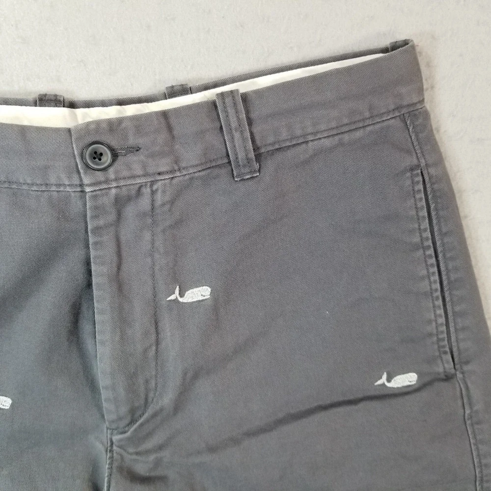 J Crew shorts men's 32x8 Gray cotton embroidered whales outdoor